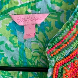 Lilly Pulitzer 3/4 length sleeve beaded top